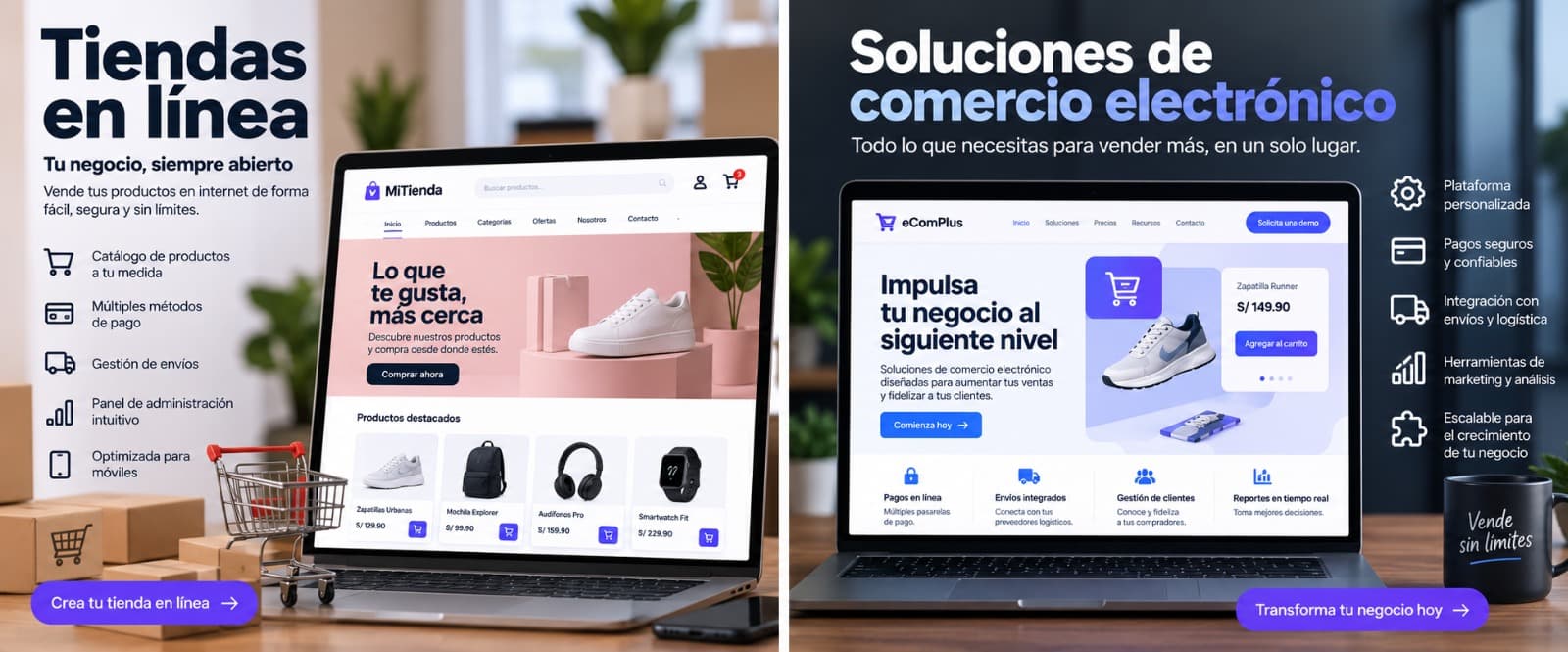 Tiendas en línea y soluciones de comercio electrónico